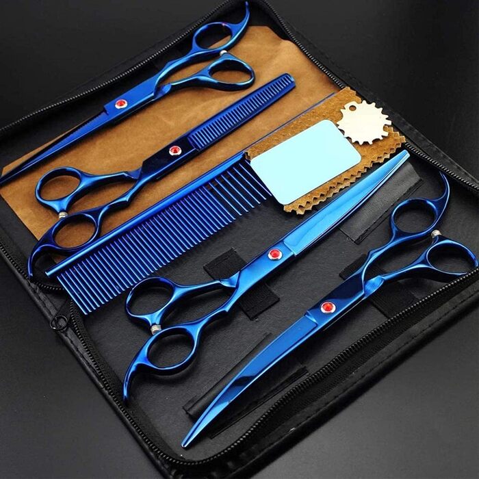 Набір професійних ножиць для грумінгу домашніх тварин QUNINE, нержавіюча сталь, 7.0 дюймів