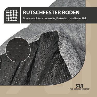 Крісло-лежанка для собак Rohrschneider, Made in EU, з антиковзким покриттям, сірого кольору, розмір 1 (50 x 80 x 7 см), з мискою для корму. Підходить для собак маленьких, середніх та великих порід, а також для котів.