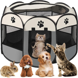 Складана переносна клітка-вольєр для собак та котів 74x74x43 см. Ідеально для цуценят, кроликів та інших дрібних тварин. Для дому та вулиці.