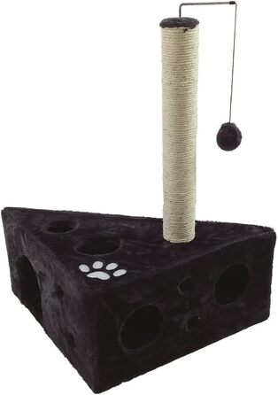 Дряпка для котів Dehner Tammy, 68 x 45 x 45 см, плюш/фліс/сизаль, чорна