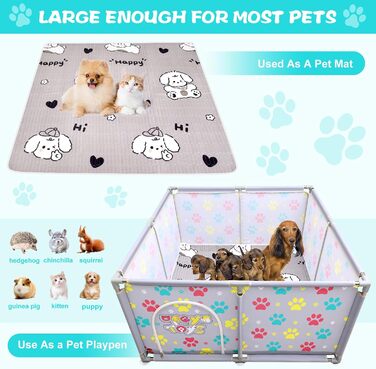 Клітка-манеж для тварин з нержавіючої сталі та міцного тенту, сіра та синя, для великих собак, котів та дрібних тварин