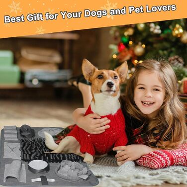 Килимок для собак, 66x42 см [10 VERSTECKE] Інтерактивна іграшка-головоломка, міцний килимок для носа, миється, тренувальний килимок, іграшка для собак будь-якого розміру (сірий)