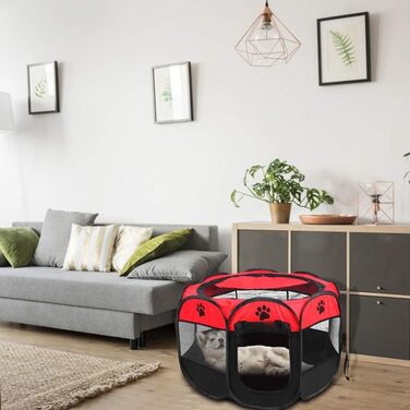 Вольєр для цуценят та тварин, розкладний вольєр для собак, кроликів, морських свинок, котів, для використання в приміщенні або на вулиці, 81 x 45 см