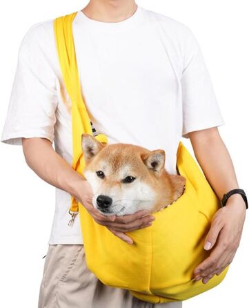 Переноска для собак Sertay, регульована, реверсивна, для маленьких собак, зручна переноска для прогулянок та покупок (жовта)