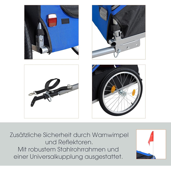 Причіп для велосипеда ESTEXO для тварин: собак, котів, інших домашніх улюбленців (Блакитний)