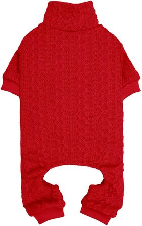 Теплий в'язаний собачий светр з коміром-гетром, однотонний, для цуценят та собак середніх розмірів (зелений, розмір S/M)