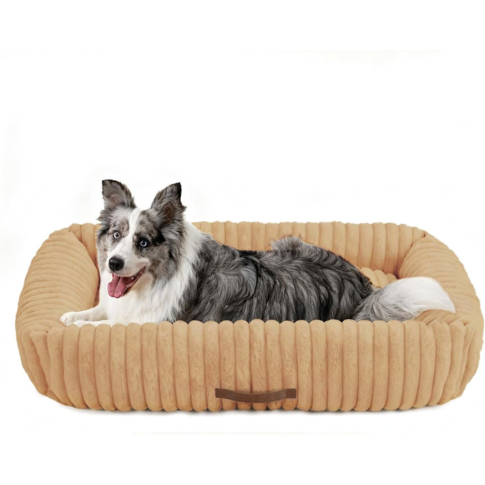 Ортопедичний лежак для собак великих порід, лежанка для собак, з м'якою подушкою для шиї, знімний, миючий, з ручками, XL, 109 x 76 x 20 см