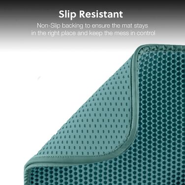 Килимок для котячого туалету WePet, лоток для котячого туалету - середній розмір, стільникова структура, двошаровий килимок, без фталатів, захист від сечі, водонепроникний, легко чиститься, контролює розсипання наповнювача, 61 x 38.1 см, Бежевий