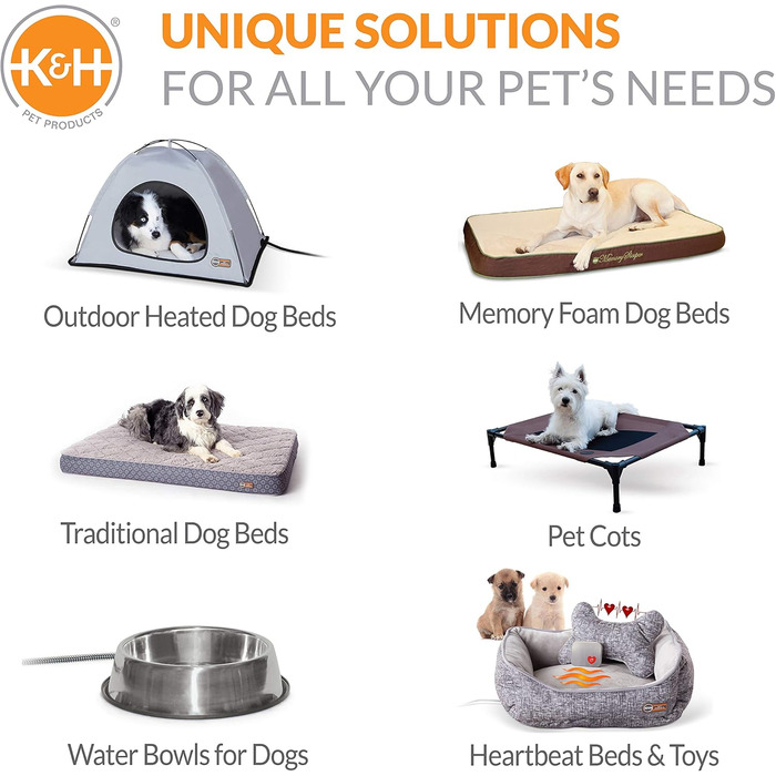 K&H Pet Products самонагрівальний килимок для собаки, малий, портативний, машинне прання, без електрики, регульований, не ковзає, 63,5x50,8 см