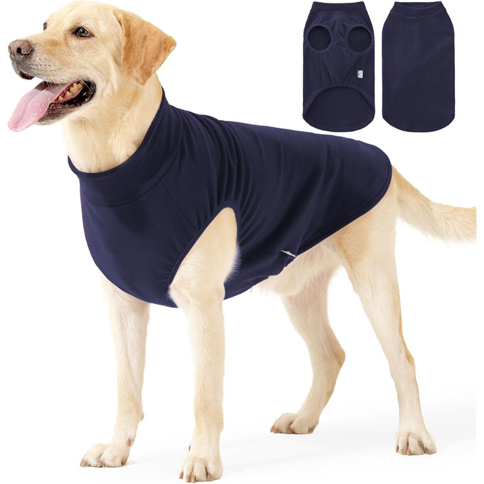 Тепла зимова жилетка для великих собак, флісова жилетка, тепла на осінь та зиму, жилетка для собак, розмір S, блакитна (Обхват грудей: 48-56 см)