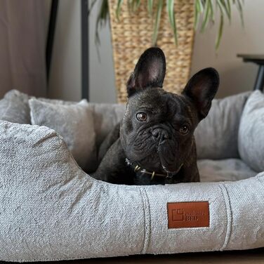 Ортопедичне ліжко для собак Candy, середнього та малого розміру - м'яке, зручне, з антиковзаючою основою, зносостійке, міцне (90x70 см, сірий)