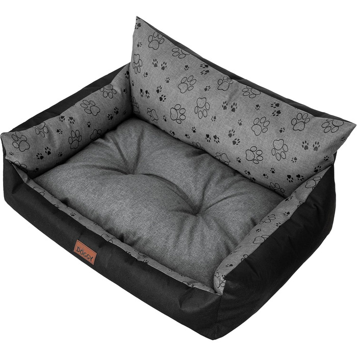 Крісло-ліжко для собак великих, середніх та маленьких порід - зручне собаче ліжко 82x63 см, колір графіт з лапами