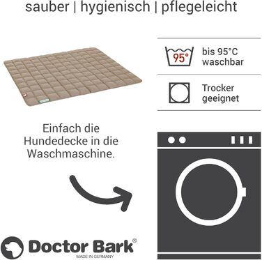 Лежак для собак Doctor Bark XXL, м'який, міцний, для великих порід, індор/аутдор, пральний до 95°C, золотисто-коричневий