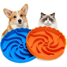 Набір мисок протиковзаючих для собак та котів, силіконові, slow feeder з присосками, неслизькі, легкі в очищенні, для цуценят, маленьких та середніх собак