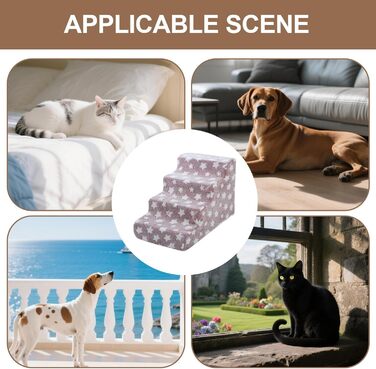 Рампа для собак та котів Cat Escabeau – портативна, складна, з неслизькою платформою, червона