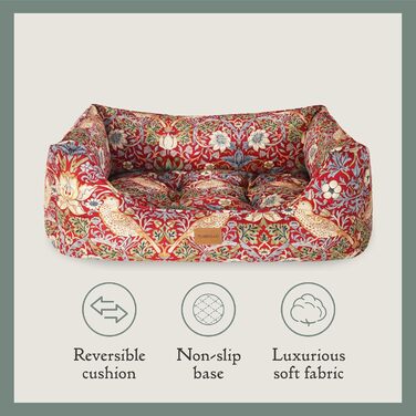 Клітинка для собак Rosewood x Morris & Co. з принтом William Morris (Erdbeerdieb Burgandy, Small), велика, з антиковзким дном, миється