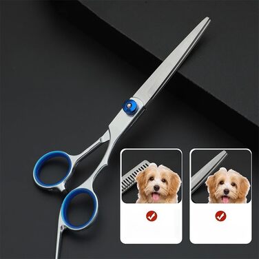 Професійна шерстьострижуча ножиці з нержавіючої сталі для собак та котів, ергономічні ручки, точне різання, довговічні та безпечні, ідеальні для грумінгу вдома та в професійних салонах