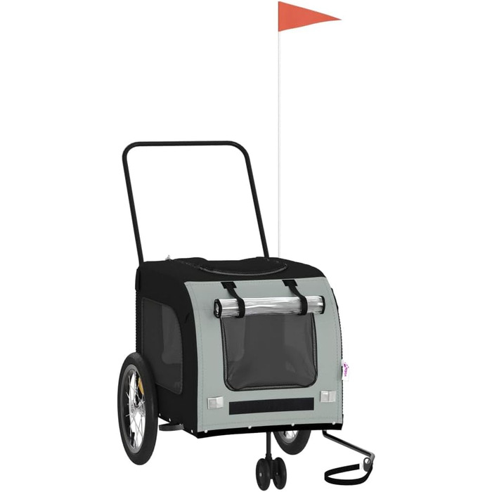 Причіп для велосипеда ZEYUAN для собак чорного та сірого кольорів, оксфордська тканина та метал, вантажний причіп, ручний візок, вантажний велосипедний причіп