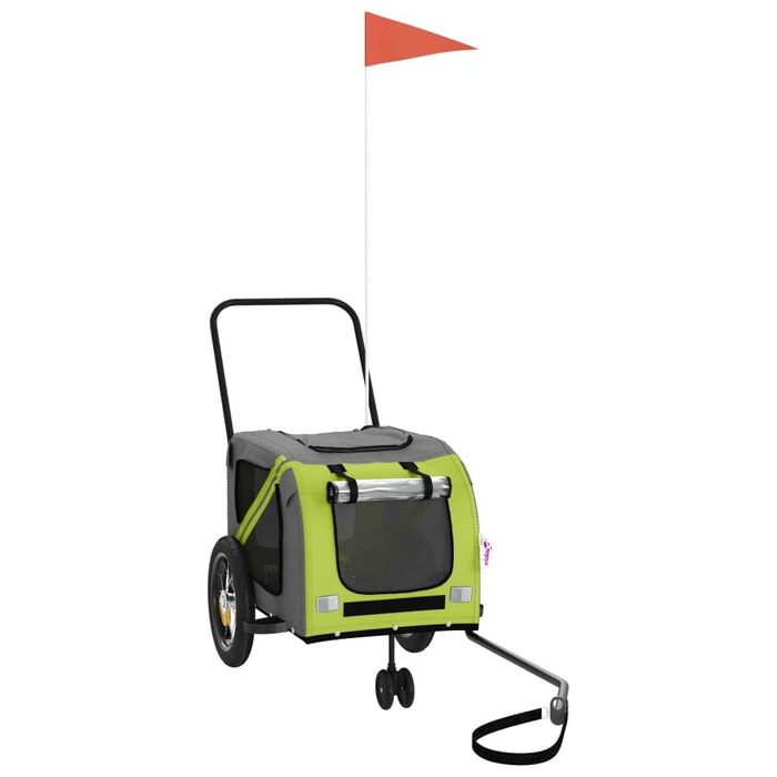 Візок для собак великих порід Haustierwagen, Зелений та чорний візок для собак з Oxford-Gewebe та сталі, універсальний візок для собак на всі сезони