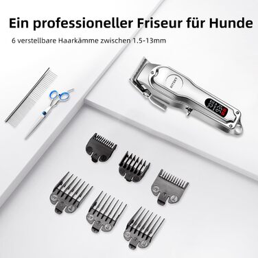 Професійна машинка для стрижки собак та котів KitSky Leise, бездротова, для довгошерстих порід