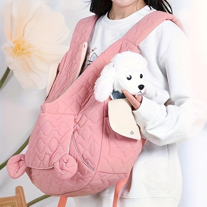 Рюкзак-переноска для собак та котів Ahuuen - Дихаючий, м'який, для маленьких собак, кошенят, цуценят. Підходить для прогулянок, подорожей, кемпінгу, велопоїздок (Рожевий)