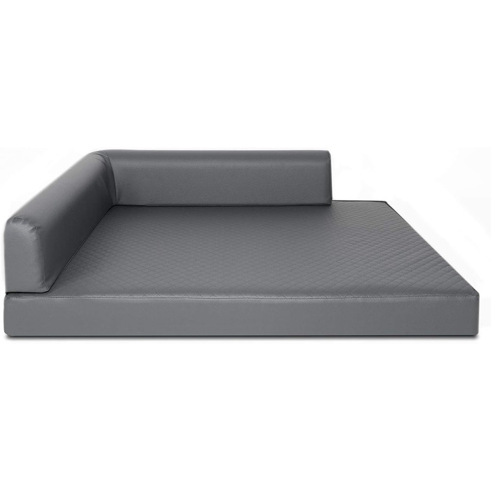 Крісло-ліжко для собак Mayaadi-Home Eck, сіре, 80x100x10 см, з штучної шкіри