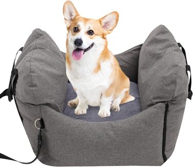 Автомобільний лежак для собак, знімний та миючий, неслизький, для маленьких та середніх собак, з ременями безпеки та бічними кишенями, підходить для будь-якого авто