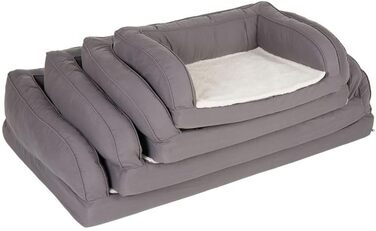 Ортопедичний лежак для собак Zooplus | Лежанка з Memory Foam | М'який матеріал, високий борт | З плюшевою подушкою (S-L, 75x50x25 см)