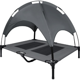 Лежанка для собак з дахом, піднята лежанка для собак, собаче ліжко, диван для собак, місце для сну для великих собак до 50 кг, для використання в приміщенні та на вулиці (92x76x92 см, L)