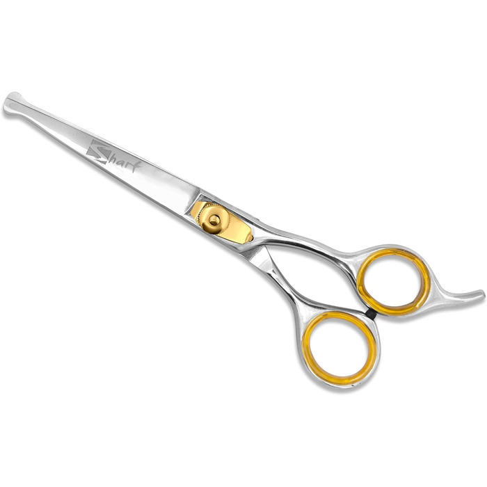 Ножиці для собак Sharf Gold Touch, 16.5 см, вигнуті, гострі, з кульковою накінечником для безпечного догляду за носом, вухами та обличчям