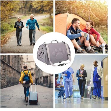 Трансформер для котів - переноска-сумка на плечі, сіра, M. Ідеальна для подорожей, ветеринара та міста