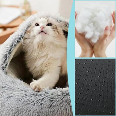 Кругле ліжко-бункер для собак та котів, 50 см, м'яке, зручне, легко миється | LOMUG