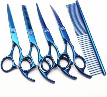 Набір професійних ножиць для грумінгу домашніх тварин, 15 см, нержавіюча сталь, безпечні, гострі, фіолетовий