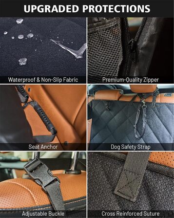 Захисний чохол на автокрісло для собак великих порід, жорстка підкладка, розширення заднього сидіння, водовідштовхуючий, антиковзний, для авто/SUV