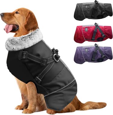Водонепроникний теплий зимовий одяг для собак: куртка з отвором для повідка, для чихуахуа, французького бульдога, малих та середніх порід