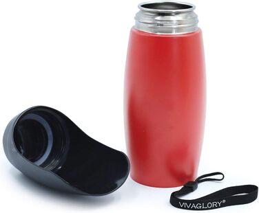 Фляга для води для собак VIVAGLORY Pawhike, 750 мл, нержавіюча сталь, портативна