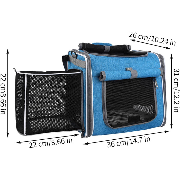 Рюкзак для собак на велосипеді: зручний перенос тварин під час прогулянок та подорожей | Рюкзак-переноска для собак з вентиляцією, регульованою ручкою, велика місткість, стабільний дизайн