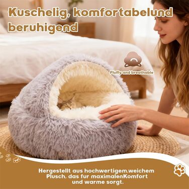 М'яке ліжко для кота, 50 см, затишне котяче ліжечко для маленьких кошенят та великих котів, миється, підходить для собак, тепле зимове ліжко для котів та собак