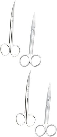 Ножиці для грумінгу тварин з нержавіючої сталі з прямим та вигнутим лезом, ергономічні ручки, для професійного грумінгу та домашнього використання