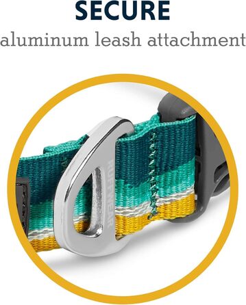 Ruffwear Crag нашийник для собак, світловідбивний, зручний, щоденний, бірюзовий, 28-36 см