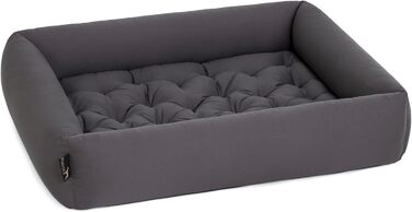 Ортопедичне ліжко для собак середніх порід - ліжко з знімним матрацом, прання до 95°C, сушка в сушильній машині, стійке до подряпин та укусів, Made in Germany (L - 80x70 см, Антрацит)