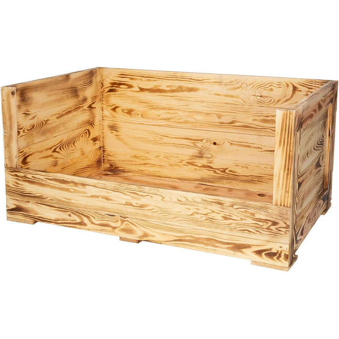 Собаче ліжко Kistenkolli Altes Land Balu з дерева з подушкою, корзина для собак, лежанка, вінтажний диван для собак, для вулиці (білий), 90x57x45 см