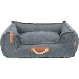 TRIXIE міцне та якісне ліжко для собак BE NORDIC Föhr Soft, прямокутне, 100×80 см, сіре