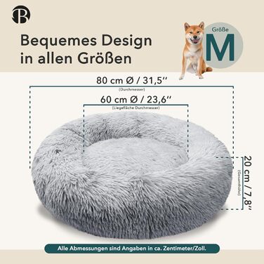 Ортопедичне ліжко для собак середніх порід, 80 см. Круглий матрац 