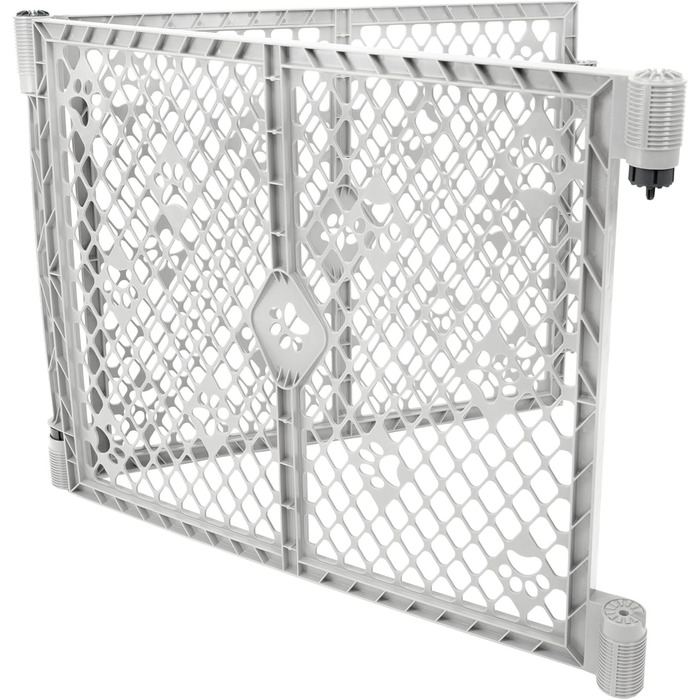 Клітка-вольєр для собак MyPet з 8 панелей, сірого кольору, довговічна та стійка до УФ-випромінювання, портативна, регульована, зручна для тварин, дружній дизайн (з розширенням на 2 панелі, дизайном 