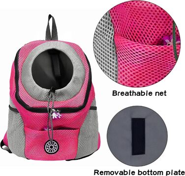 Рюкзак-переноска для собак і котів до 10 кг, рожевий: зручний для подорожей, прогулянок та хандерінгу