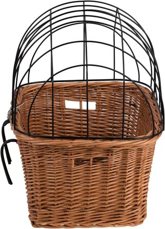 Ретро кошик для велосипеда з кришкою, плетіння з лози, для перевезення тварин (без тканинної обробки)