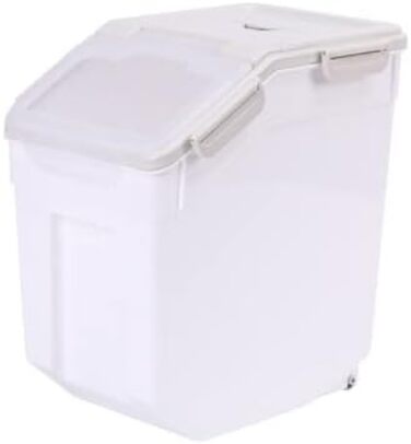 Контейнер для зберігання корму для собак великого об'єму (13,6 кг) з ложкою та мірним стаканчиком (сірий)