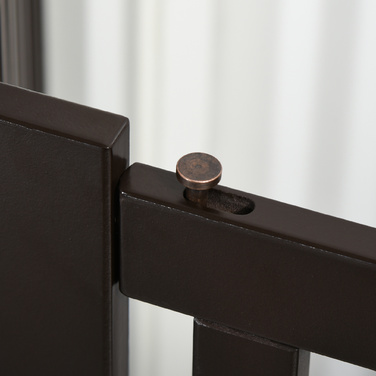 PawHut Door Gate Barrier Окремо стоячий для собак, регульований і складний, дерево темно-коричневий, безпечний захист для вашого будинку