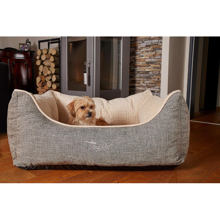 TrendPet VitaBed Бежеве - Ортопедичне ліжко для собак з 5см Memory Foam (100x90 см)